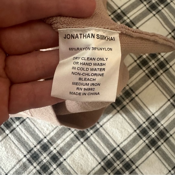 Jonathan Simkhai Blush Pink Stretch Knit Intarsia Textured Bodycon Midi Skirt XS - Picture 9 of 16